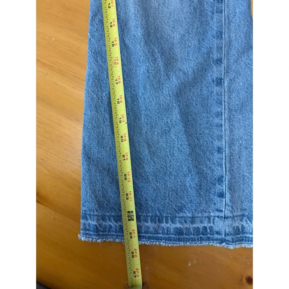 Old Navy Girls High-Rise Baggy Wide Leg Distressed Light Wash Jeans Size 12